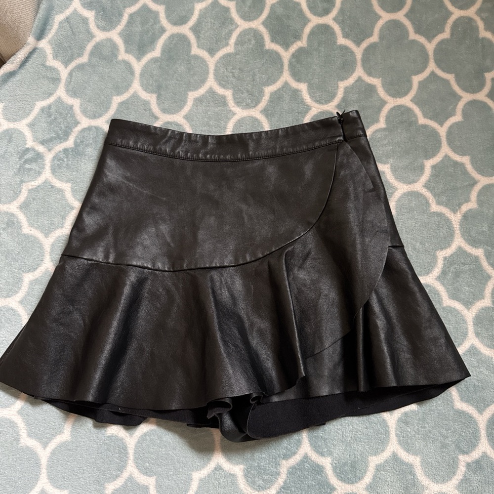 Black Faux Leather Skirt